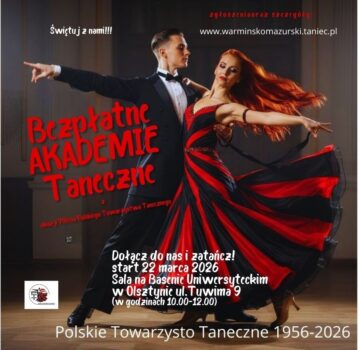 Bezpłatne Akademie Taneczne z okazji 70-lecia Polskiego Towarzystwa Tanecznego